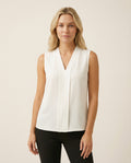 Silla V-Neck Blouse - Soft Sleeveless Design